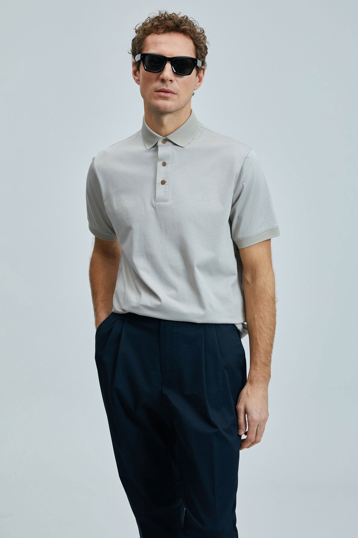 Lufian Erkek Luna Smart Polo T-Shirt 111040228 Bej - 1