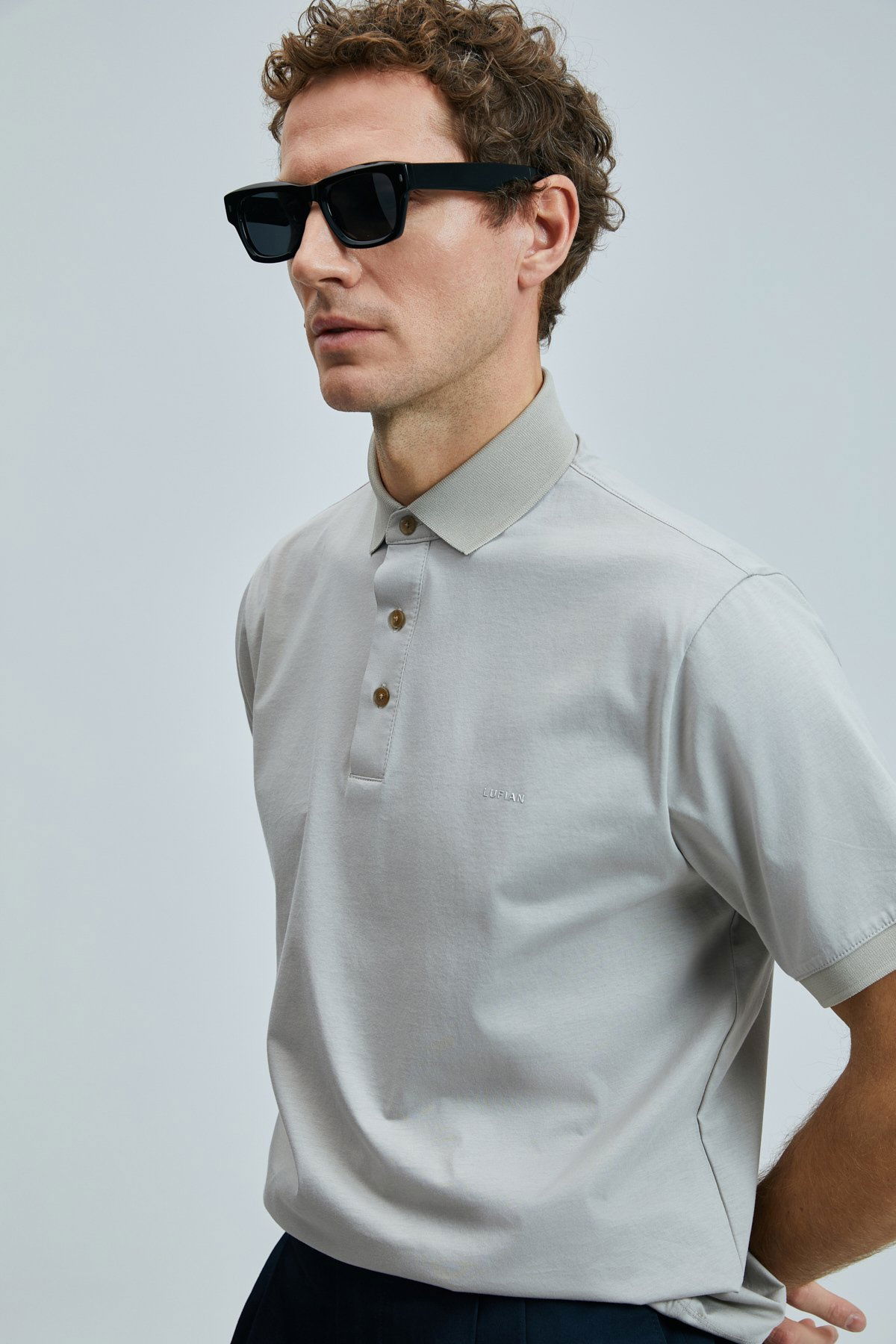 Lufian Erkek Luna Smart Polo T-Shirt 111040228 Bej - 3