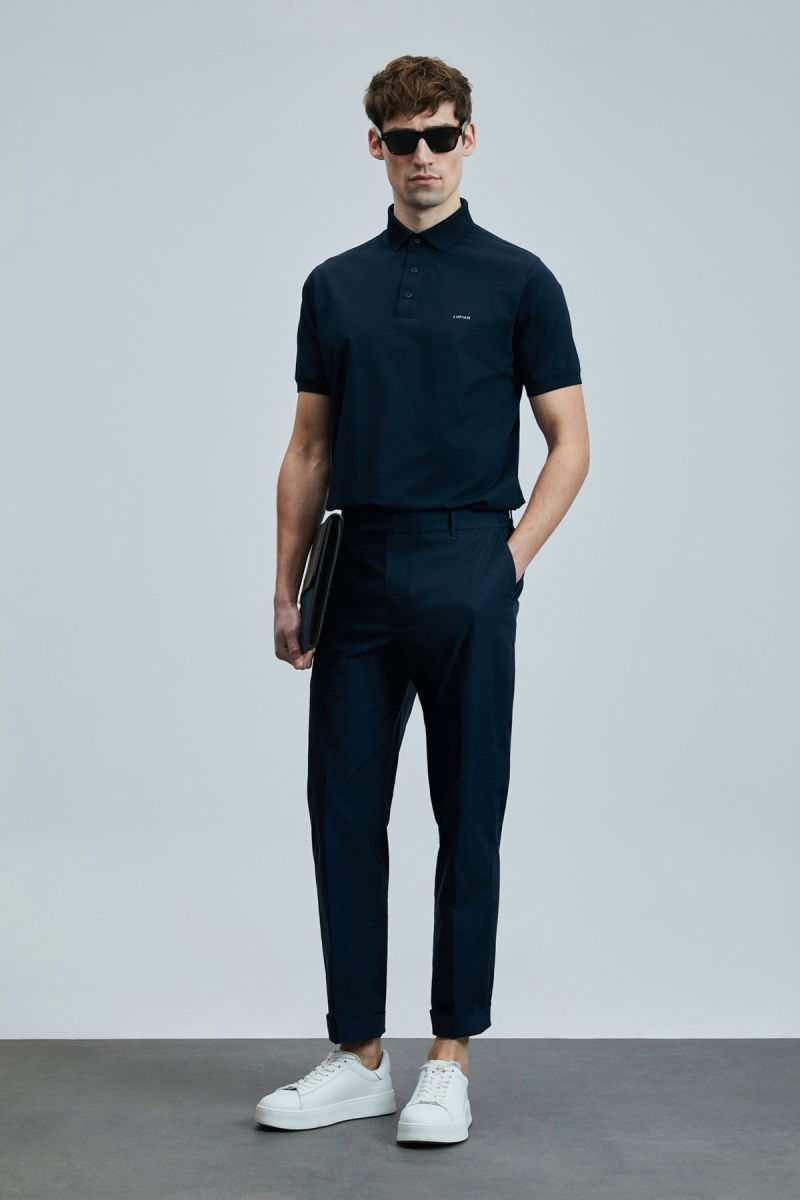 Lufian Erkek Luna Smart Polo T-Shirt 111040228 Lacivert 