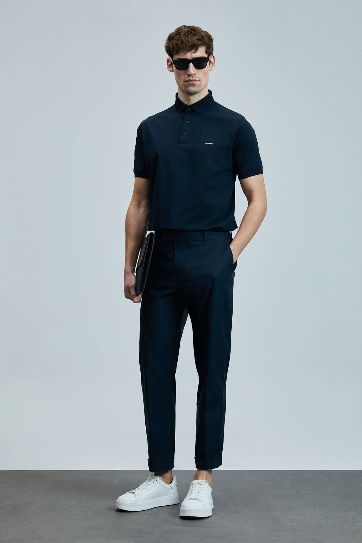 Lufian Erkek Luna Smart Polo T-Shirt 111040228 Lacivert - 1