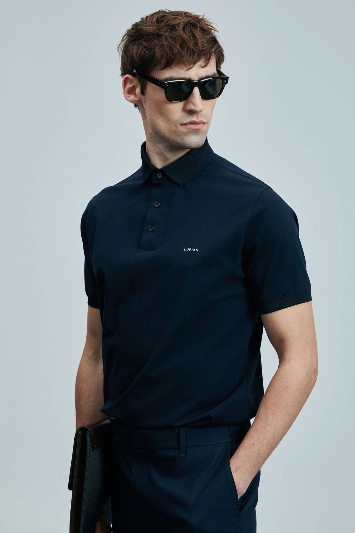 Lufian Erkek Luna Smart Polo T-Shirt 111040228 Lacivert - 2