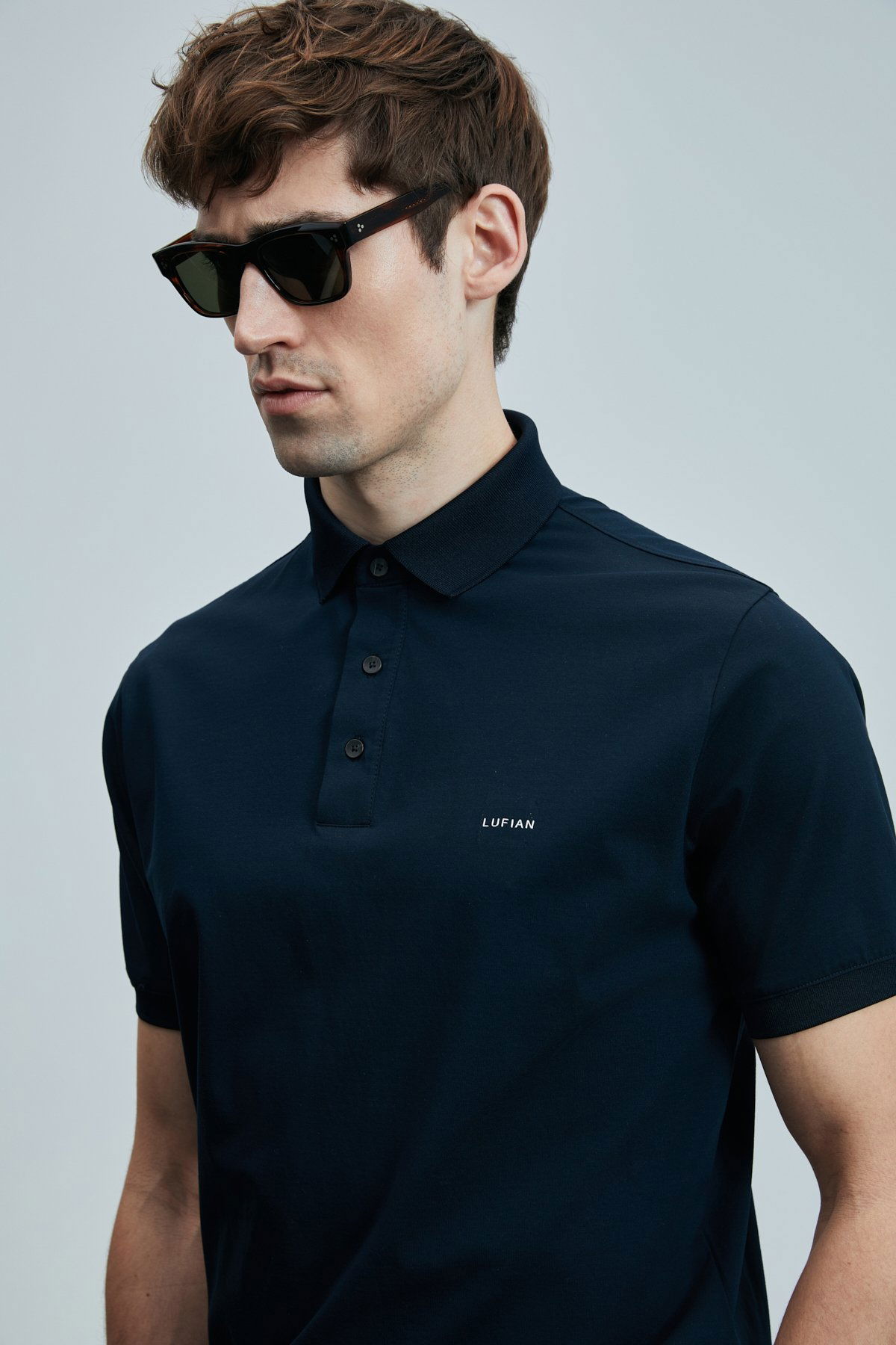 Lufian Erkek Luna Smart Polo T-Shirt 111040228 Lacivert - 3