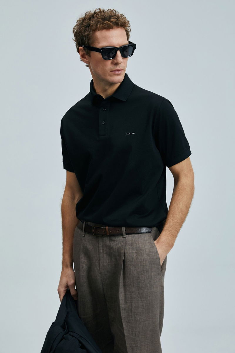 Lufian Erkek Luna Smart Polo T-Shirt 111040228 Siyah - 2