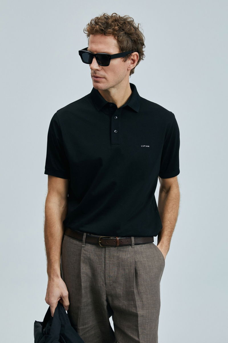 Lufian Erkek Luna Smart Polo T-Shirt 111040228 Siyah - 3