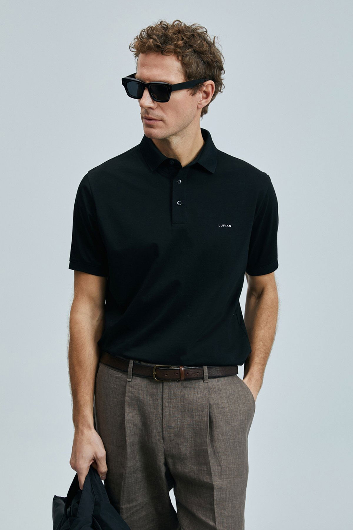Lufian Erkek Luna Smart Polo T-Shirt 111040228 Siyah - 3