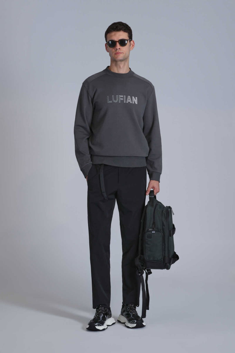 Lufian Erkek Luther Sweatshirt 112030145 Haki - 2