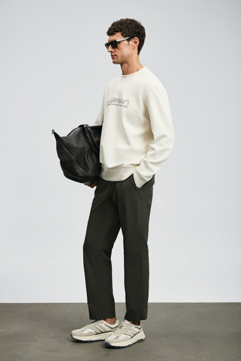 Lufian Erkek Luther Sweatshirt 112030171 Ekru - 2