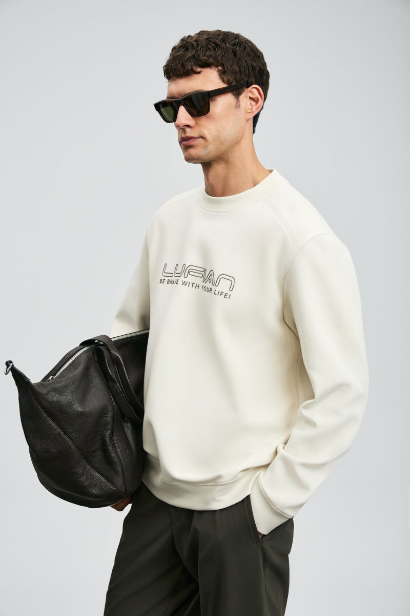 Lufian Erkek Luther Sweatshirt 112030171 Ekru - 3
