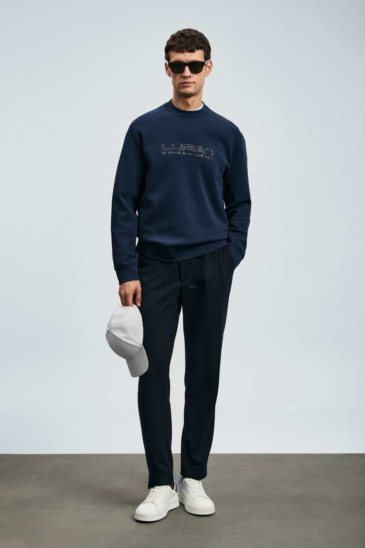 Lufian Erkek Luther Sweatshirt 112030171 Lacivert - 1