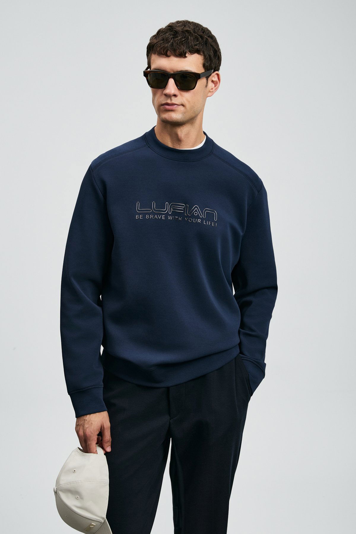 Lufian Erkek Luther Sweatshirt 112030171 Lacivert - 2