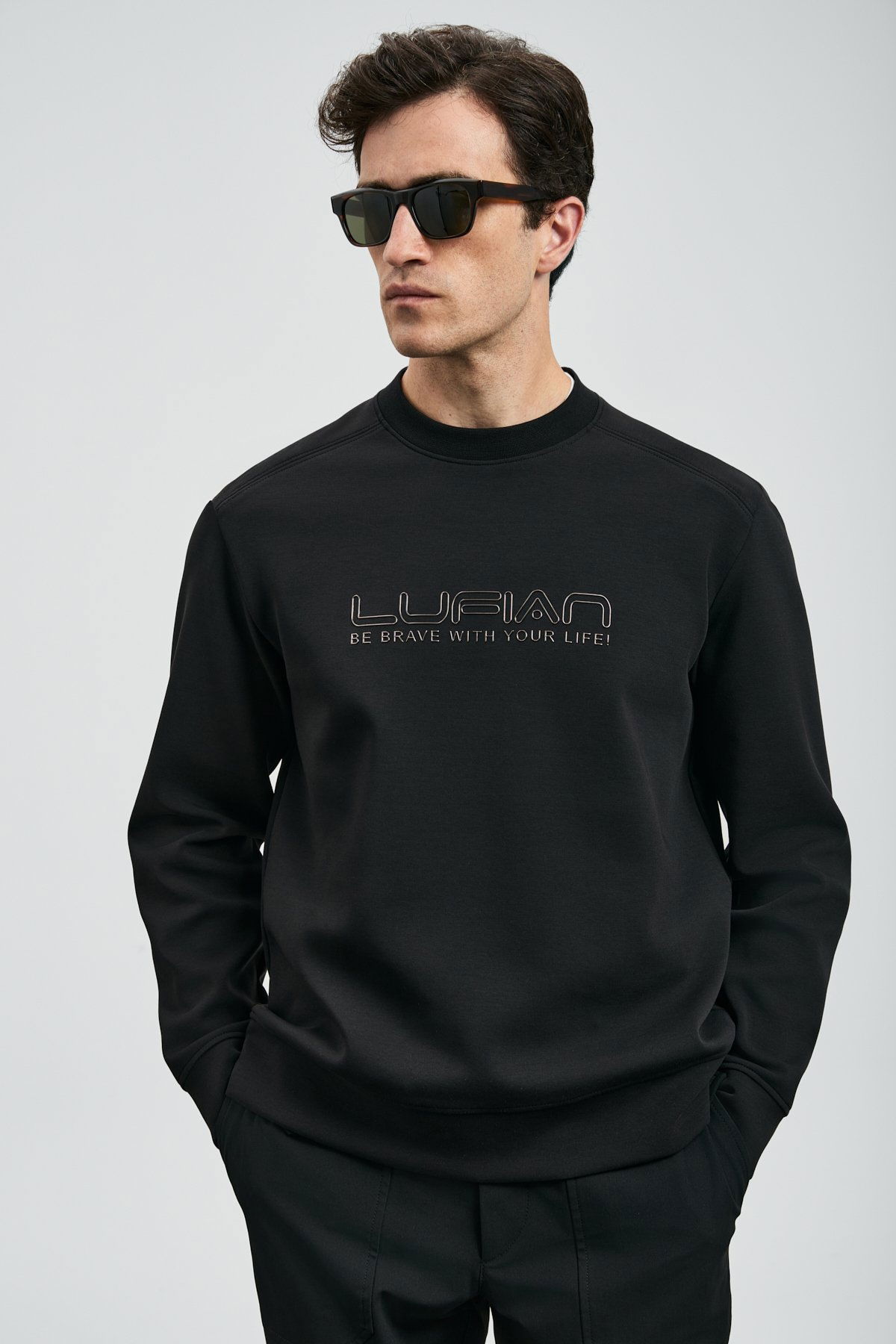 Lufian Erkek Luther Sweatshirt 112030171 Siyah - 1