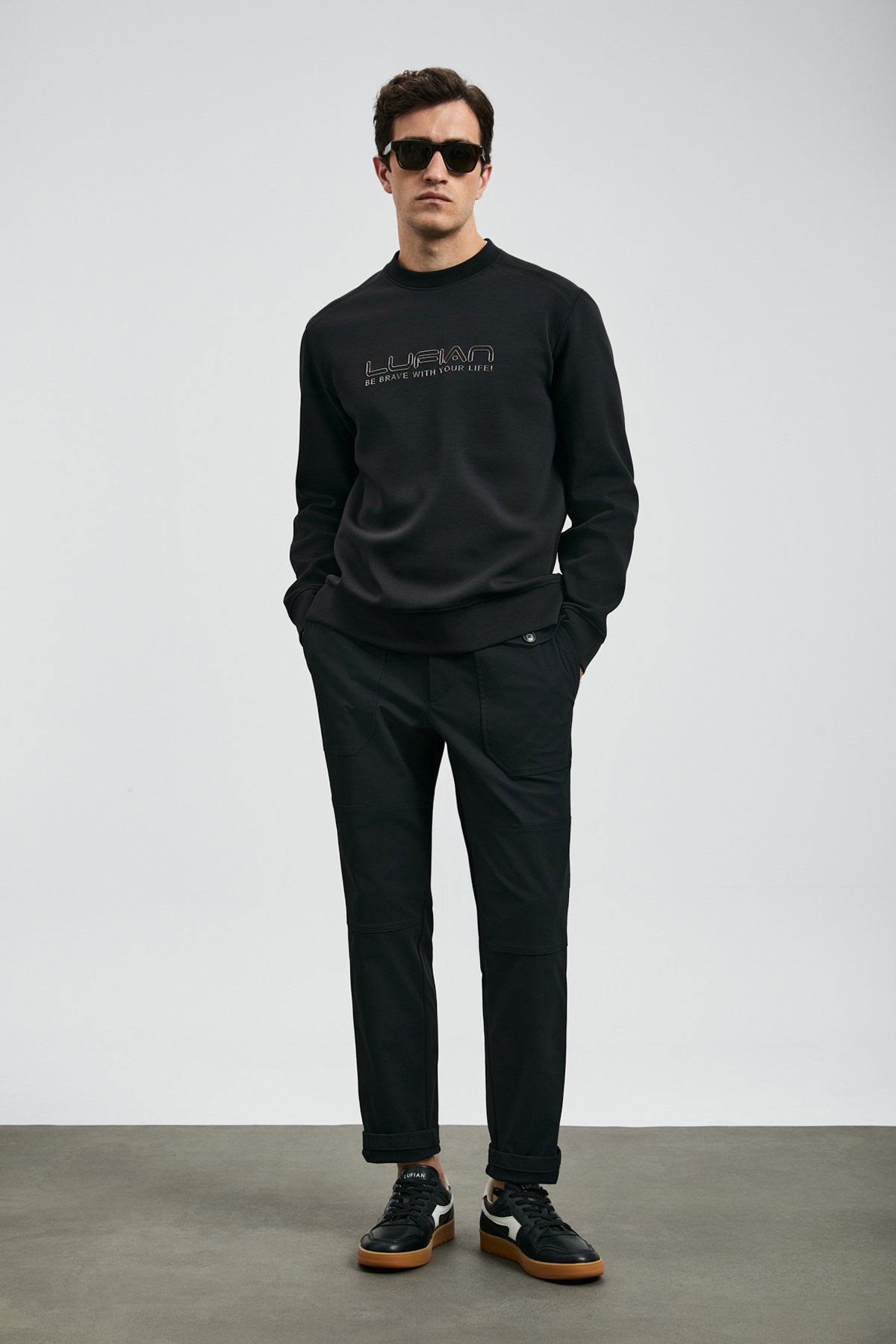 Lufian Erkek Luther Sweatshirt 112030171 Siyah - 2
