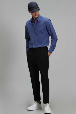 Lufian Erkek Makro Smart Comfort Slim Fit Gömlek 111010585 Açık Lacivert - 6