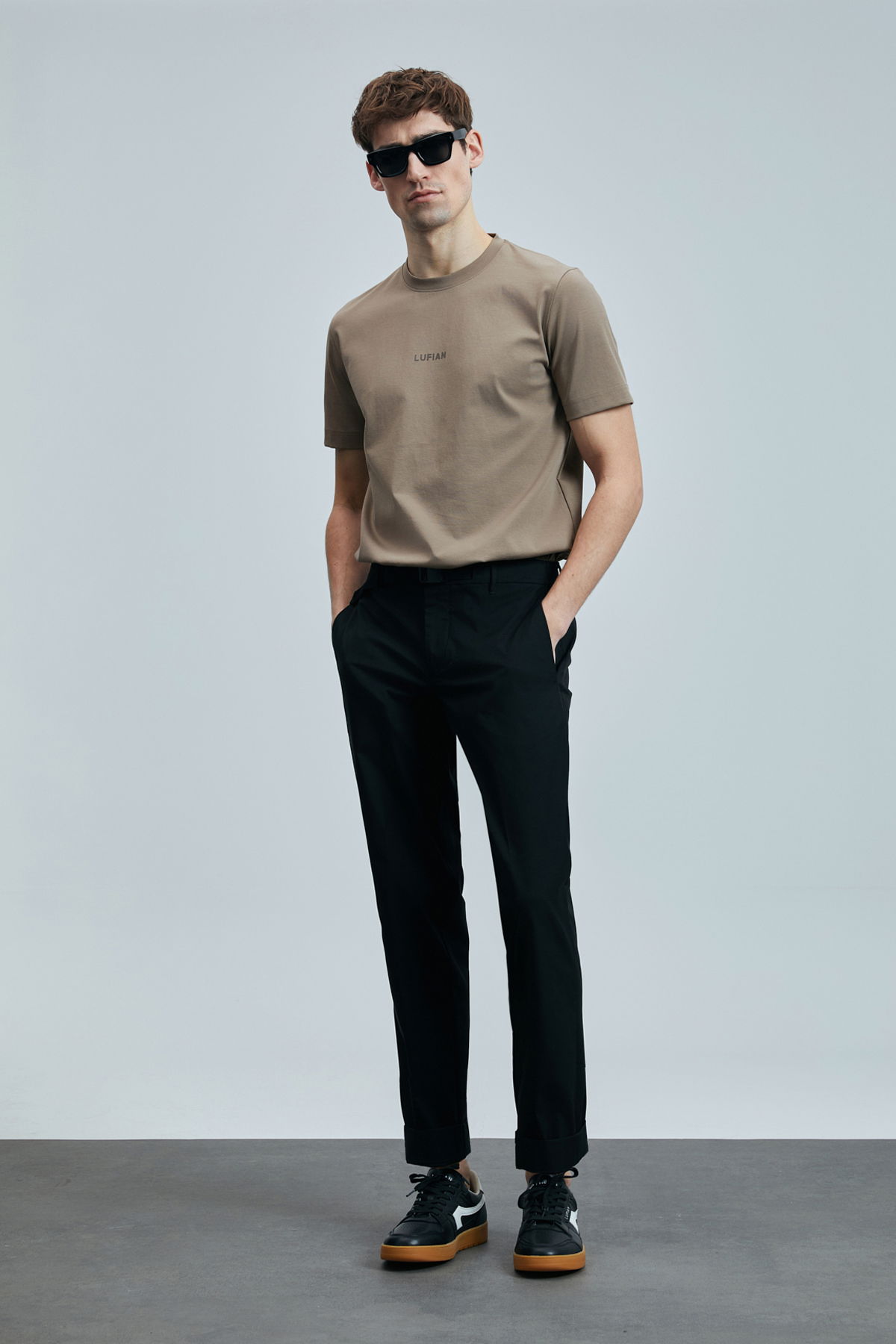 Lufian Erkek Marcus Modern Grafik T-Shirt 111020235 Deve Tüyü - 1