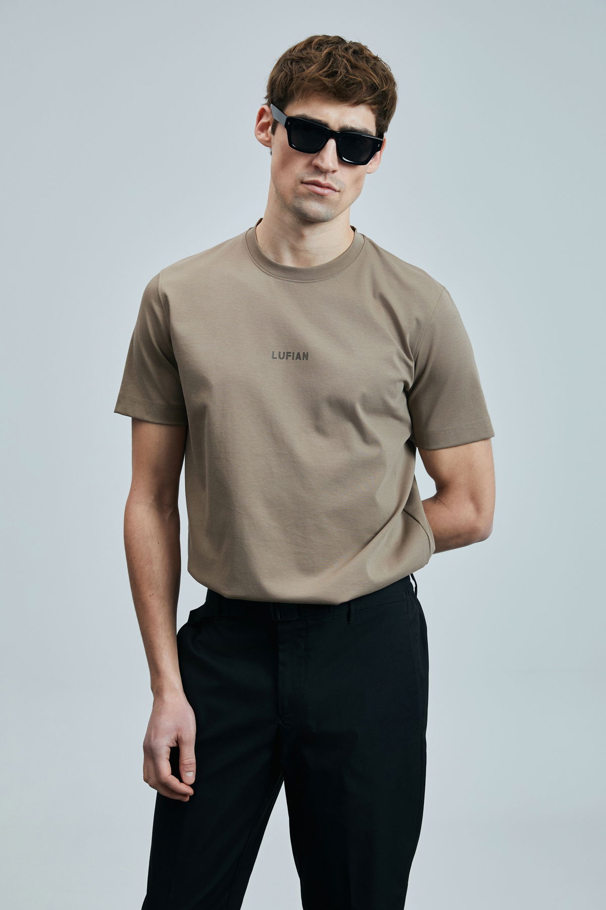 Lufian Erkek Marcus Modern Grafik T-Shirt 111020235 Deve Tüyü - 2