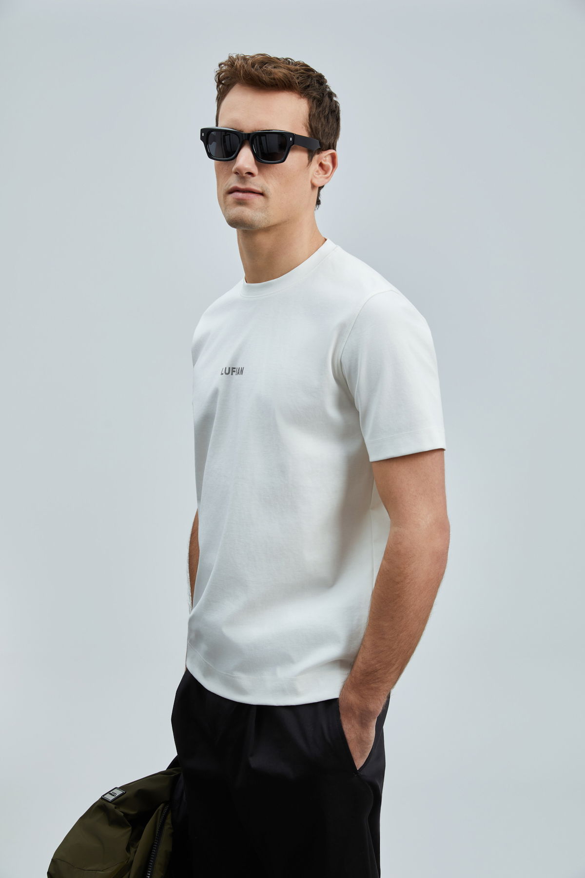 Lufian Erkek Marcus Modern Grafik T-Shirt 111020235 Kırık Beyaz - 3