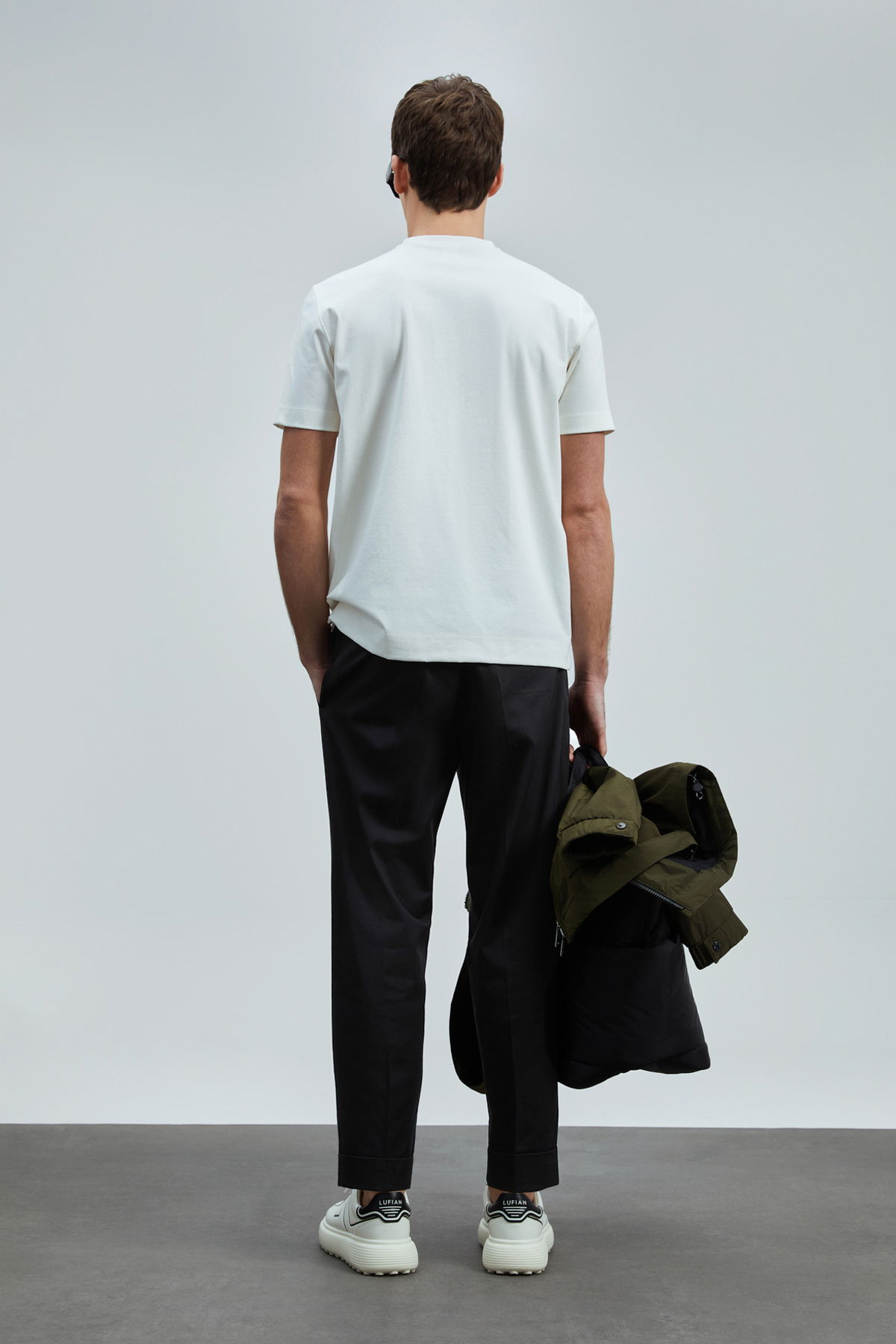 Lufian Erkek Marcus Modern Grafik T-Shirt 111020235 Kırık Beyaz - 4