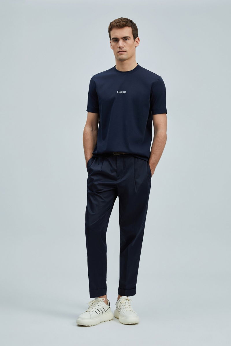 Lufian Erkek Marcus Modern Grafik T-Shirt 111020235 Lacivert - 1