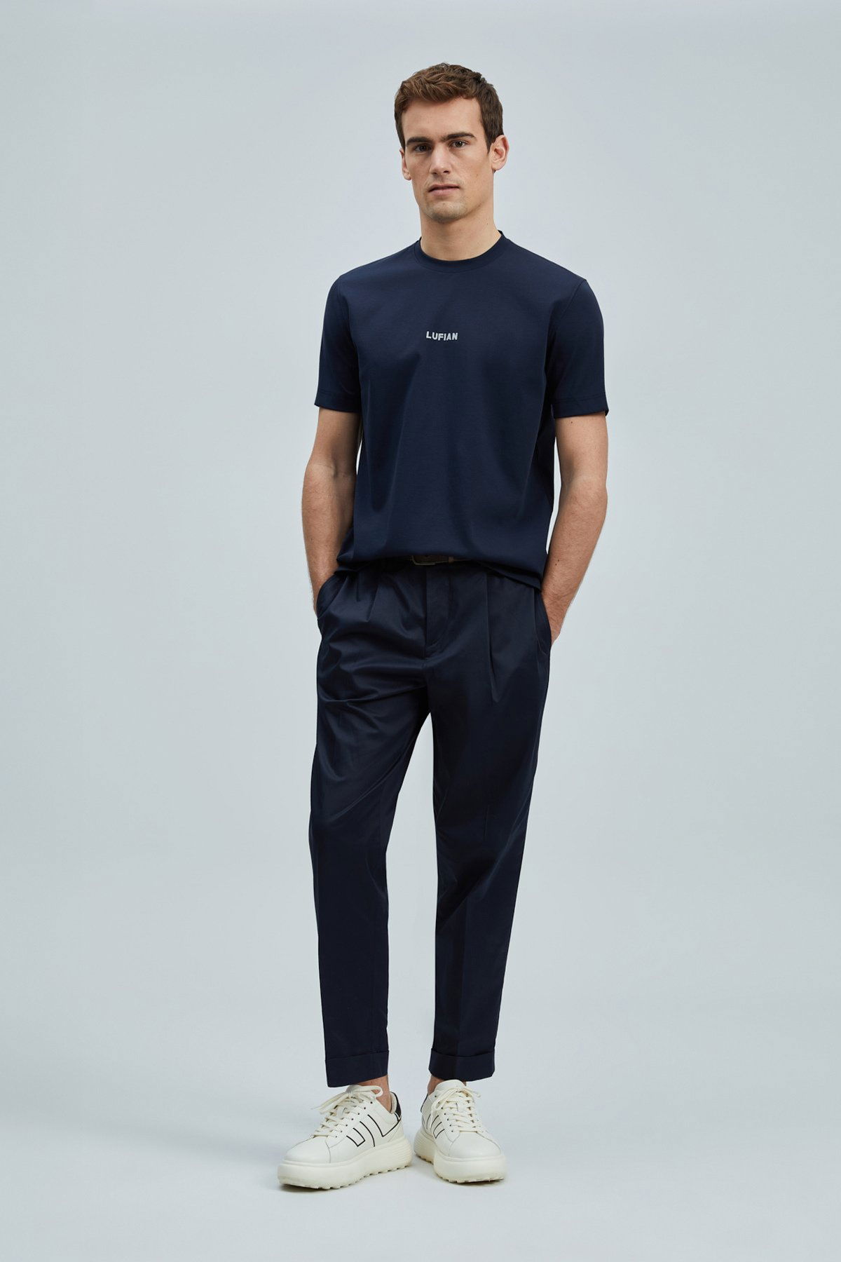 Lufian Erkek Marcus Modern Grafik T-Shirt 111020235 Lacivert - 1