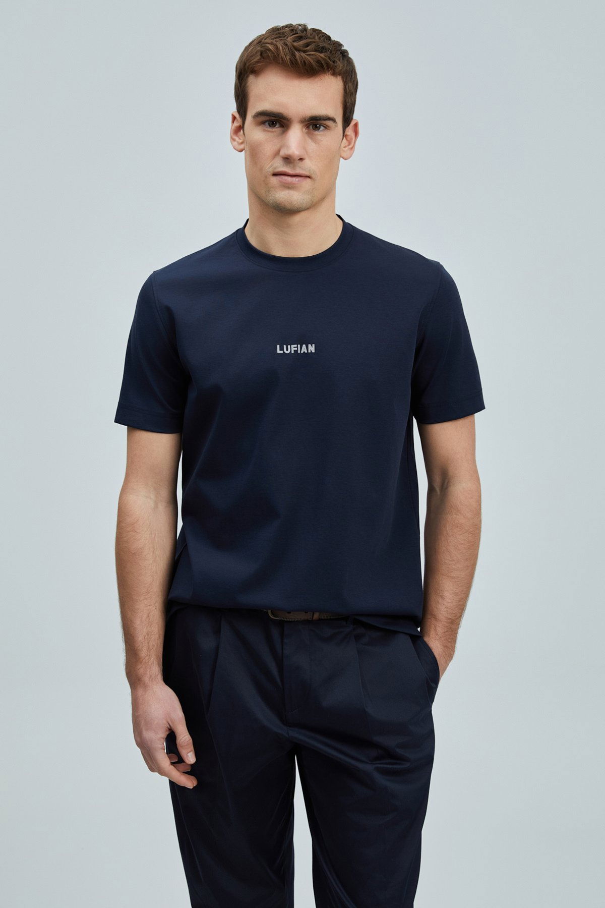 Lufian Erkek Marcus Modern Grafik T-Shirt 111020235 Lacivert - 2