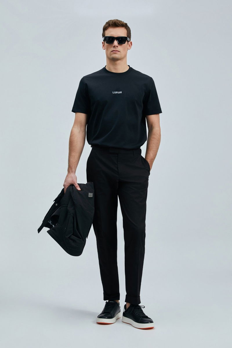 Lufian Erkek Marcus Modern Grafik T-Shirt 111020235 Siyah - 2