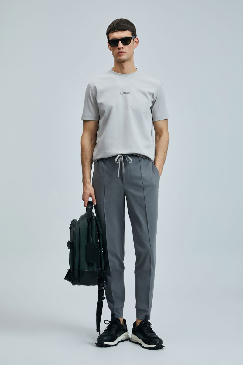 Lufian Erkek Marcus Modern Grafik T-Shirt 111020235 Taş 