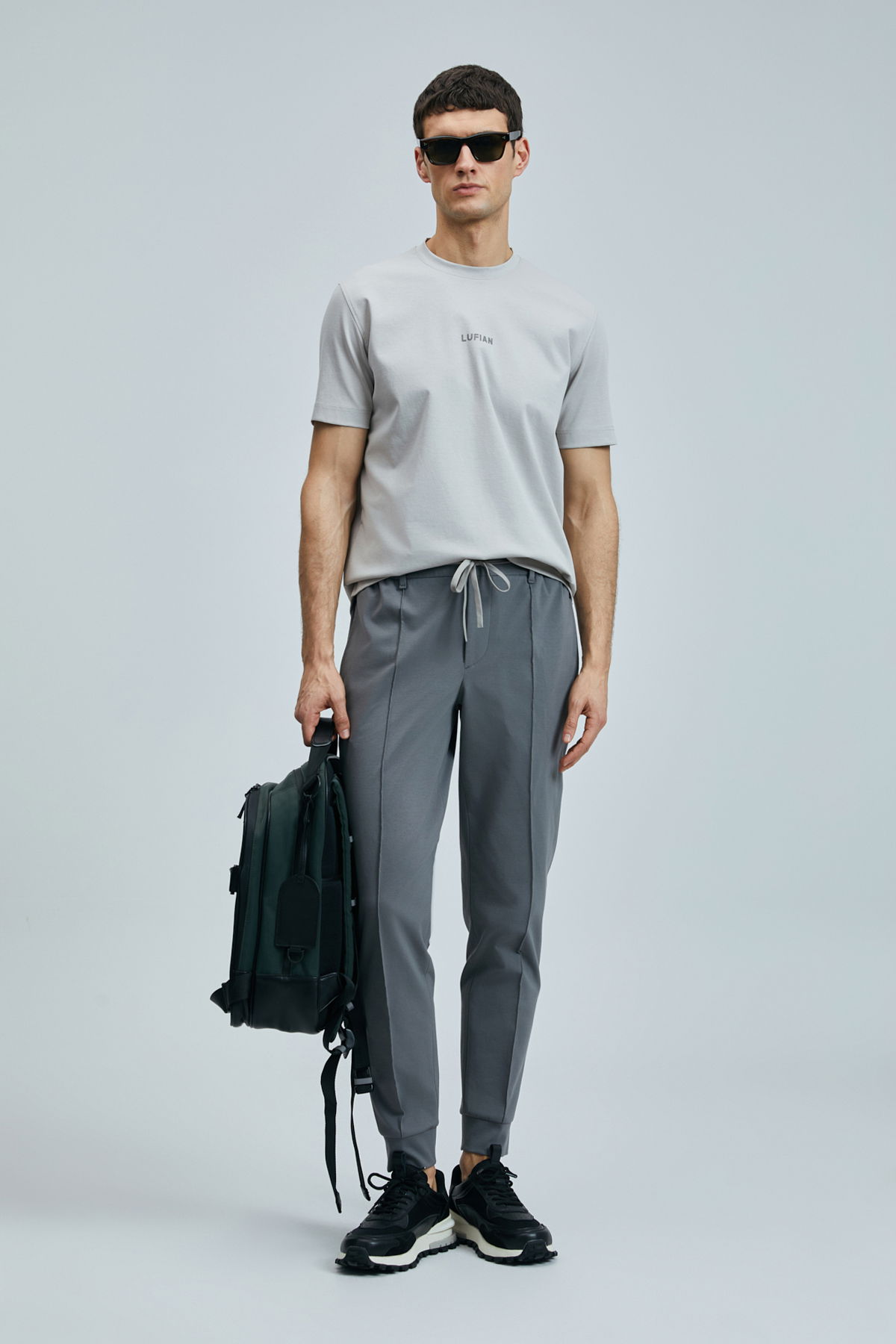 Lufian Erkek Marcus Modern Grafik T-Shirt 111020235 Taş - 3