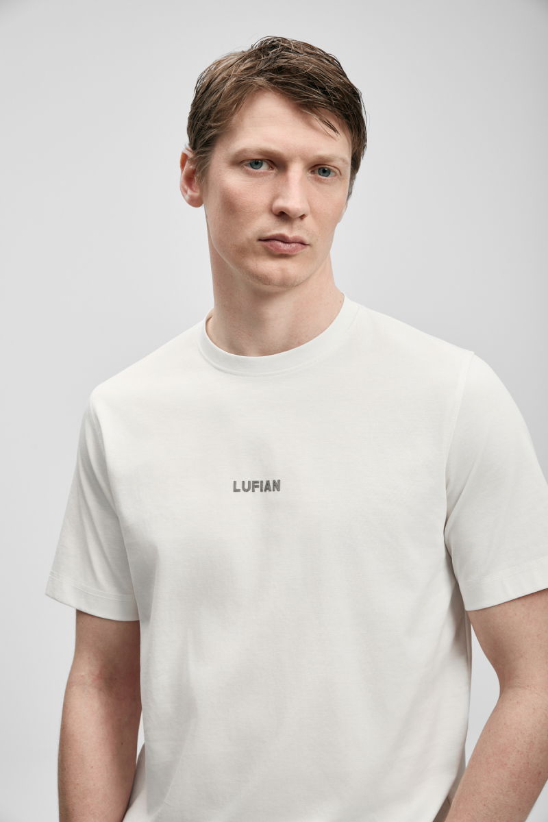 Lufian Erkek Marcus Modern Grafik T-Shirt 111020322 Kırık Beyaz - 3