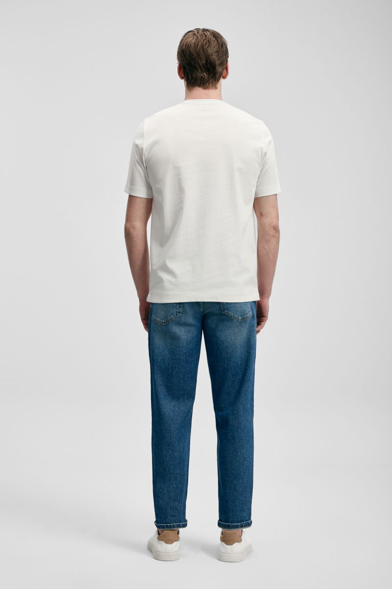 Lufian Erkek Marcus Modern Grafik T-Shirt 111020322 Kırık Beyaz - 4