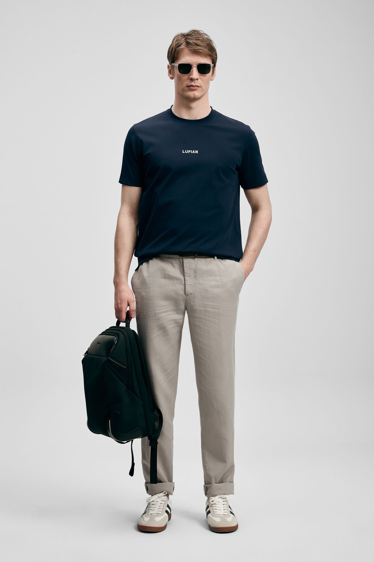 Lufian Erkek Marcus Modern Grafik T-Shirt 111020322 Lacivert - 1