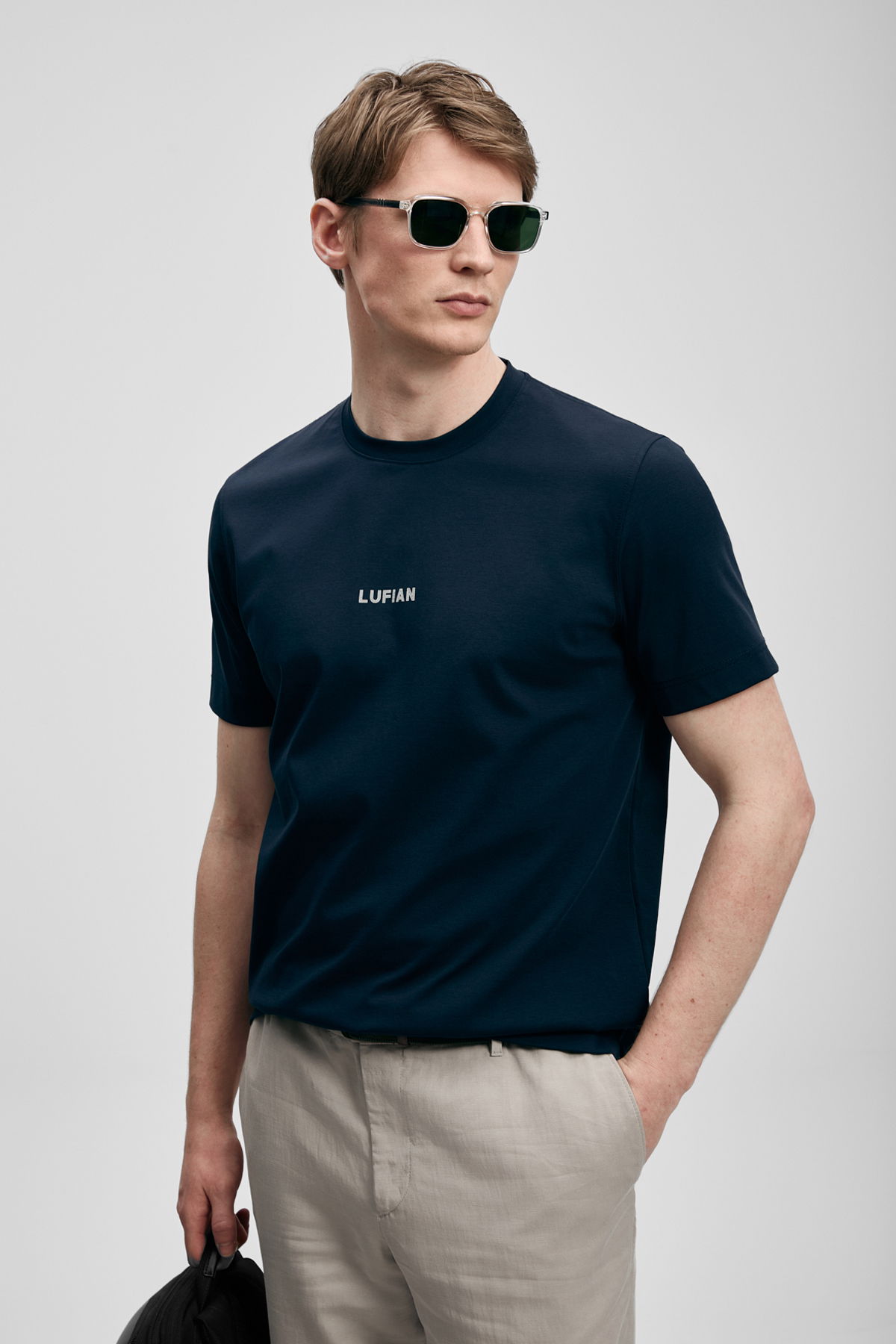 Lufian Erkek Marcus Modern Grafik T-Shirt 111020322 Lacivert - 2