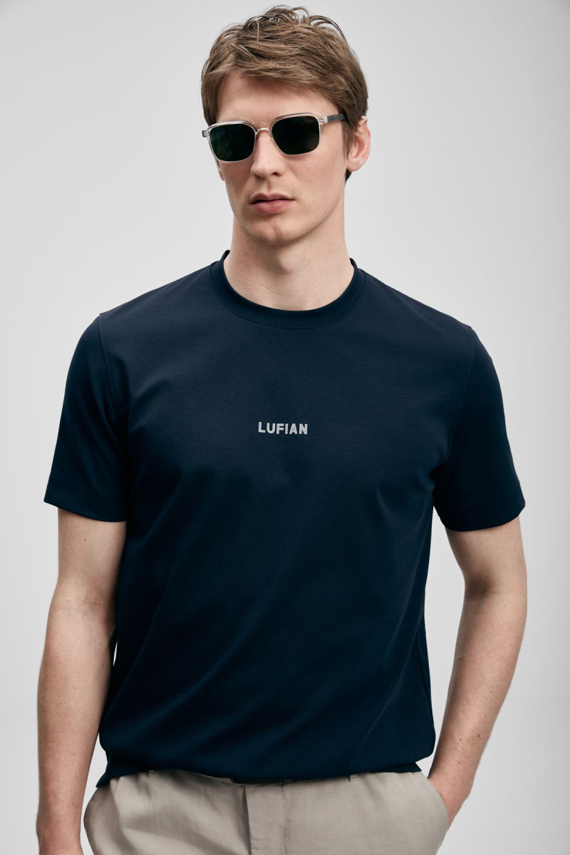 Lufian Erkek Marcus Modern Grafik T-Shirt 111020322 Lacivert - 3