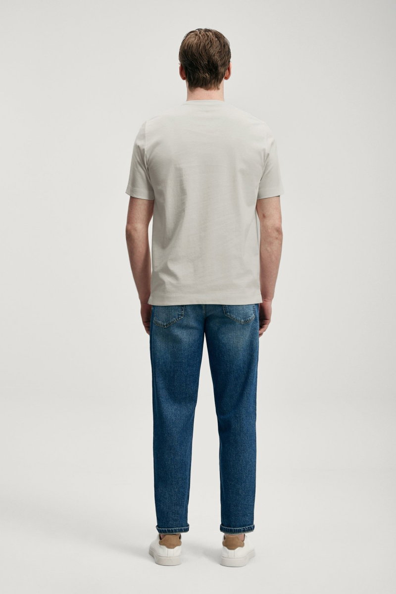 Lufian Erkek Marcus Modern Grafik T-Shirt 111020322 Taş - 4