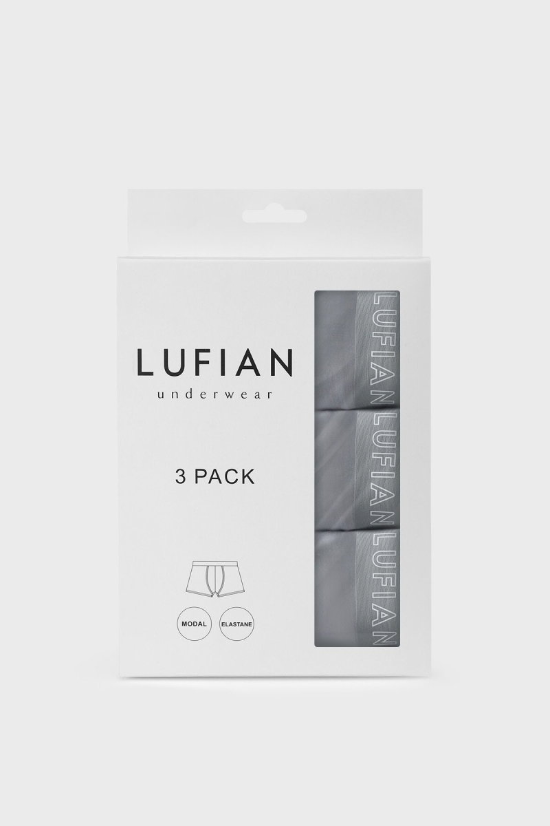 Lufian Erkek Mark 3 Adet Modal Dikişsiz Boxer 111080035 Açık Gri - 4