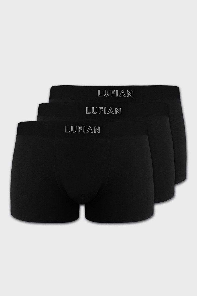 Lufian Erkek Mark 3 Adet Modal Dikişsiz Boxer 111080035 Siyah - Lufian