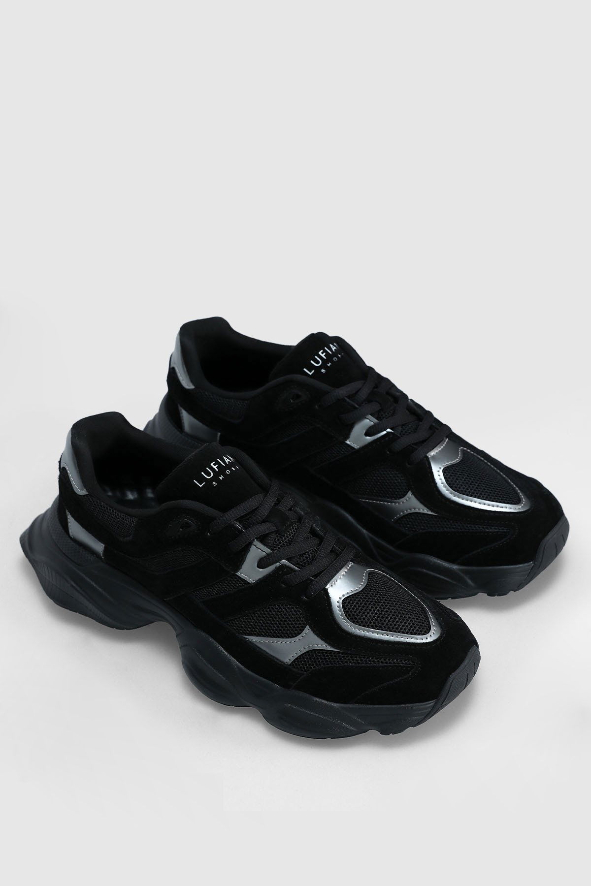 Lufian Erkek Mark Deri Sneaker Ayakkabı 112230240 Siyah - 4
