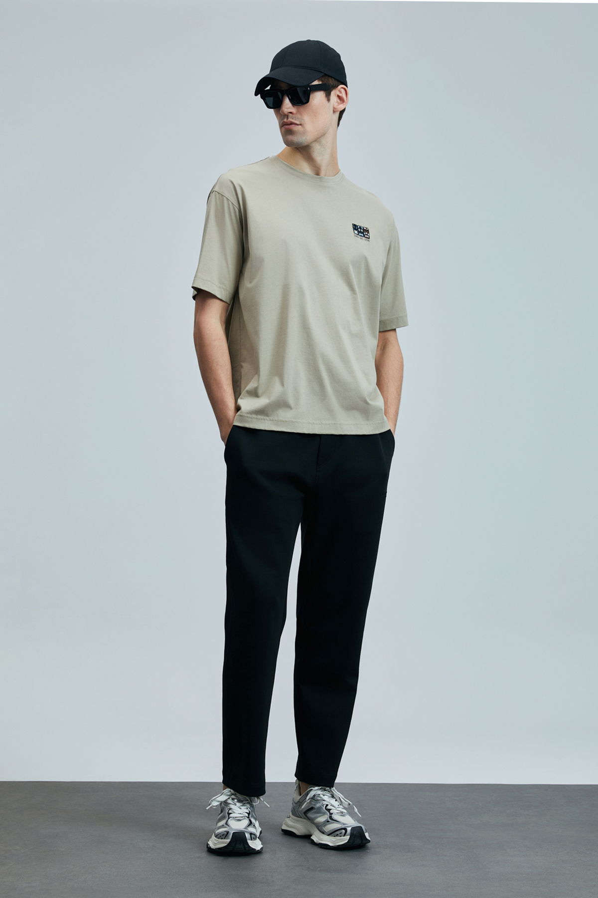 Lufian Erkek Mask Modern Grafik T-Shirt 111020248 Bej - 1