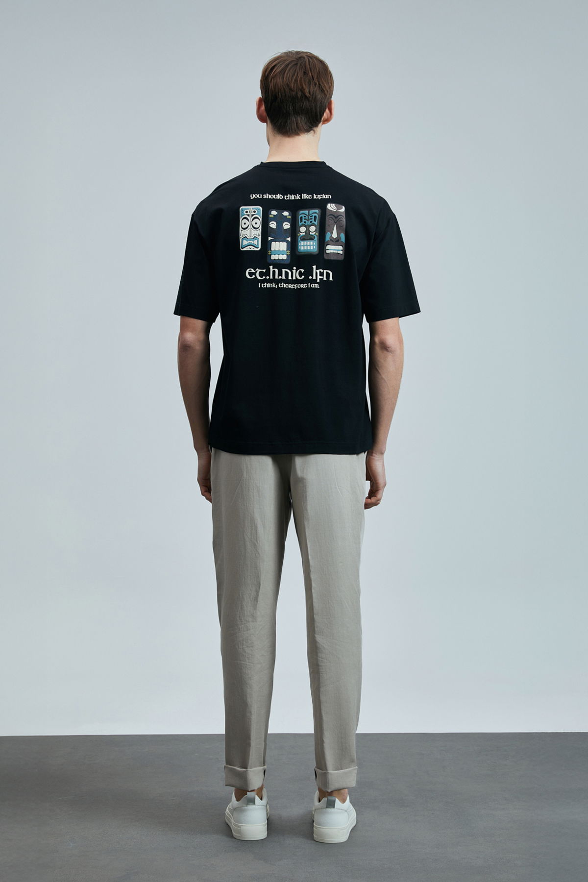 Lufian Erkek Mask Modern Grafik T-Shirt 111020248 Siyah - 4