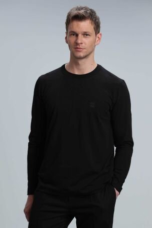 Lufian Erkek Merlın Uzun Kol T-Shirt 112020039 Siyah - 1