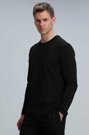 Lufian Erkek Merlın Uzun Kol T-Shirt 112020039 Siyah - 3