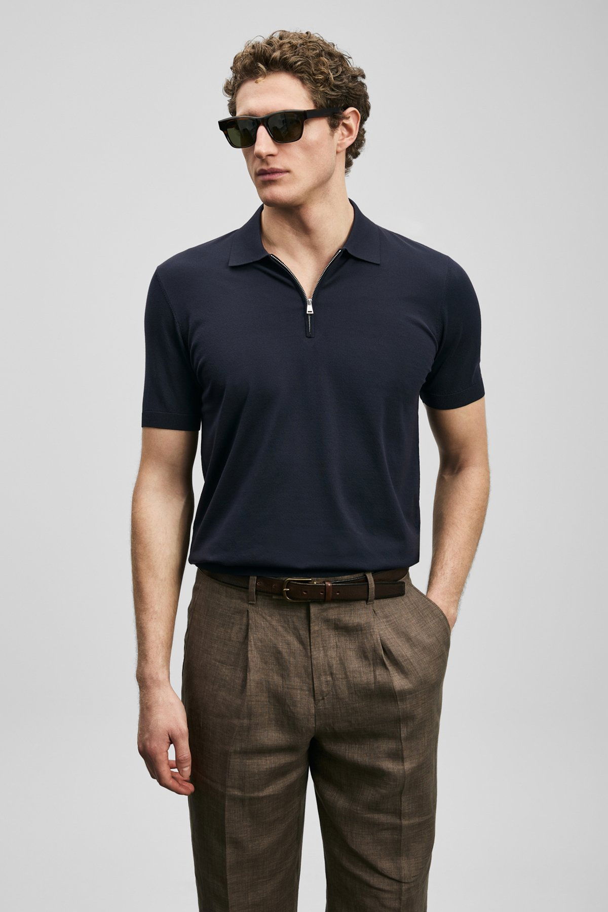 Lufian Erkek North Modal Karışımlı Kazak 111090136 Koyu Lacivert - 1