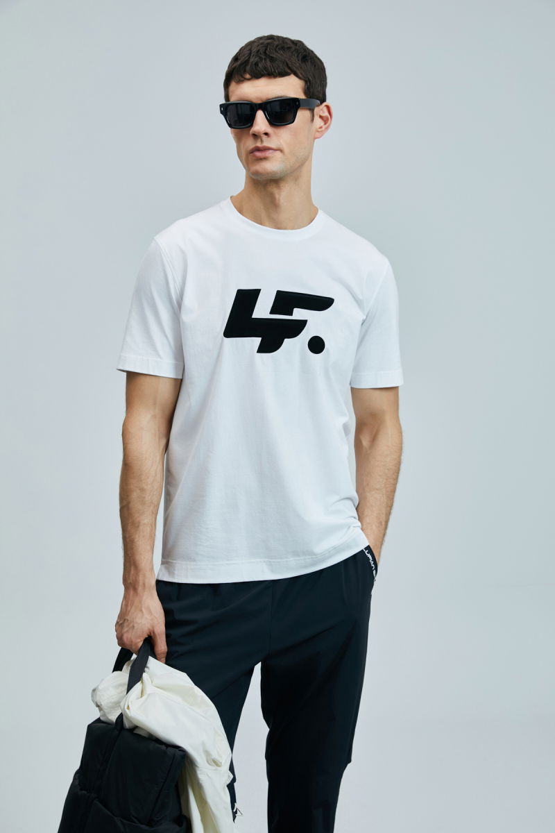 Lufian Erkek Onıx Modern Grafik T-Shirt 111020243 Beyaz 