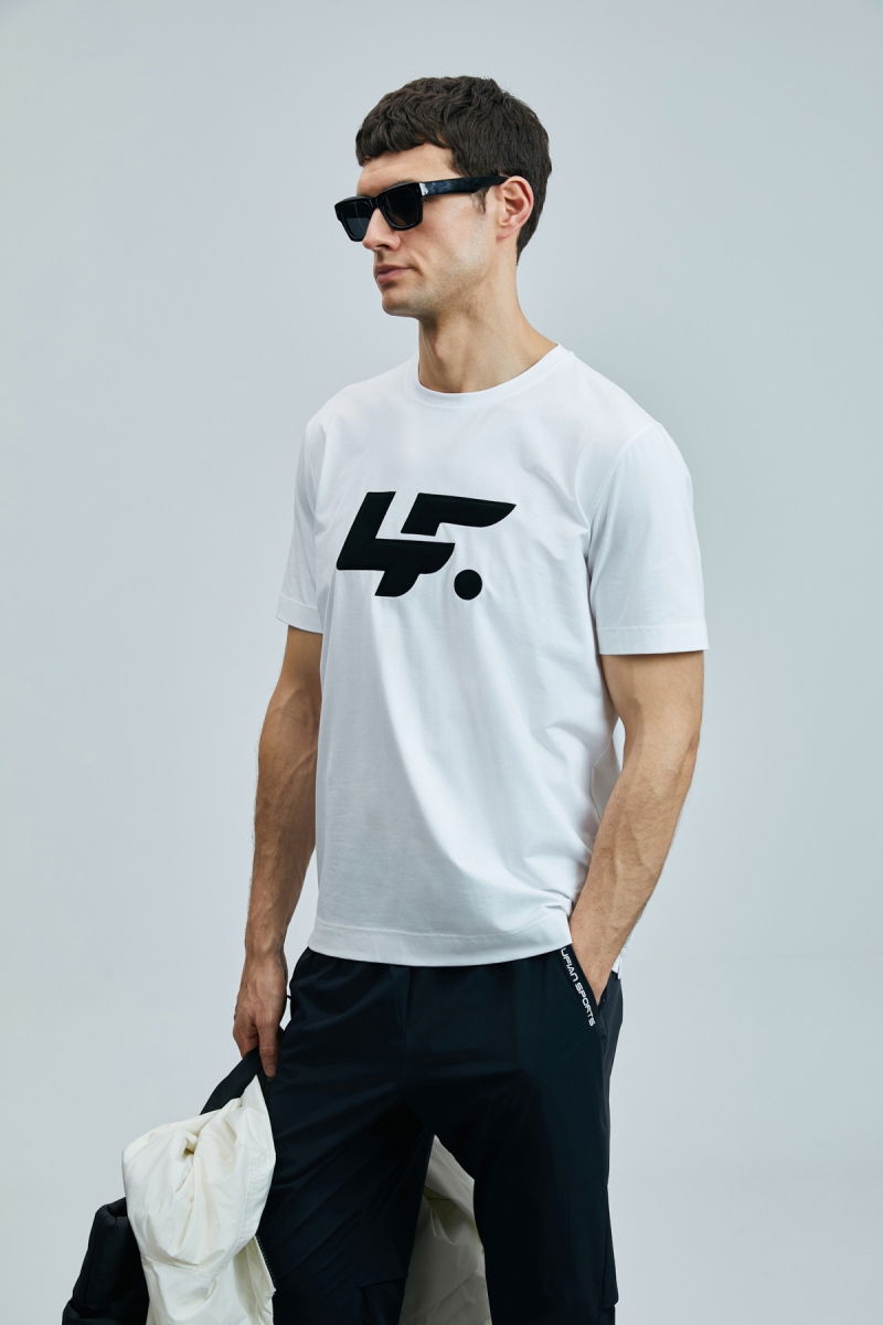 Lufian Erkek Onıx Modern Grafik T-Shirt 111020243 Beyaz - 3