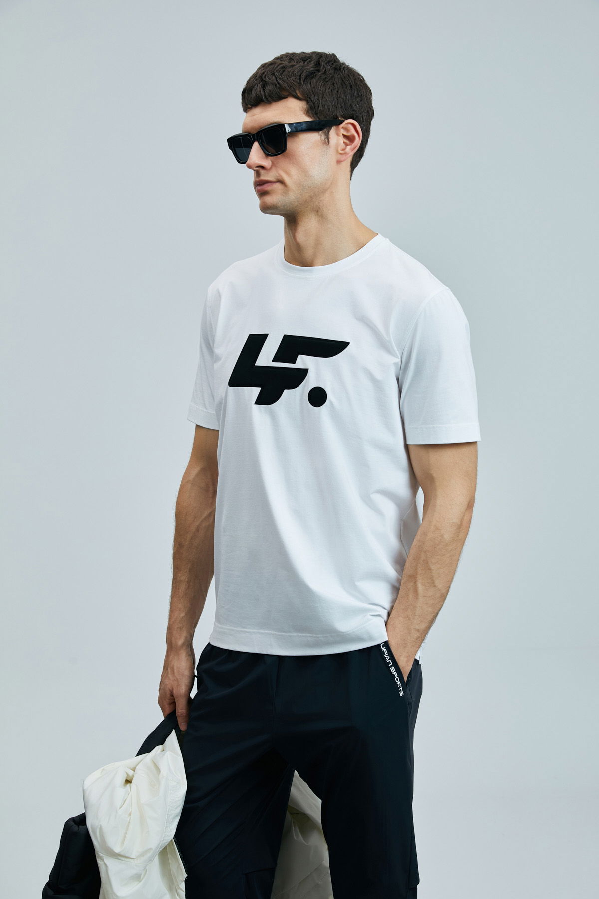 Lufian Erkek Onıx Modern Grafik T-Shirt 111020243 Beyaz - 3