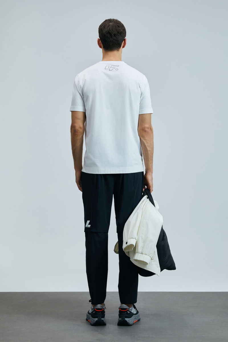 Lufian Erkek Onıx Modern Grafik T-Shirt 111020243 Beyaz - 4