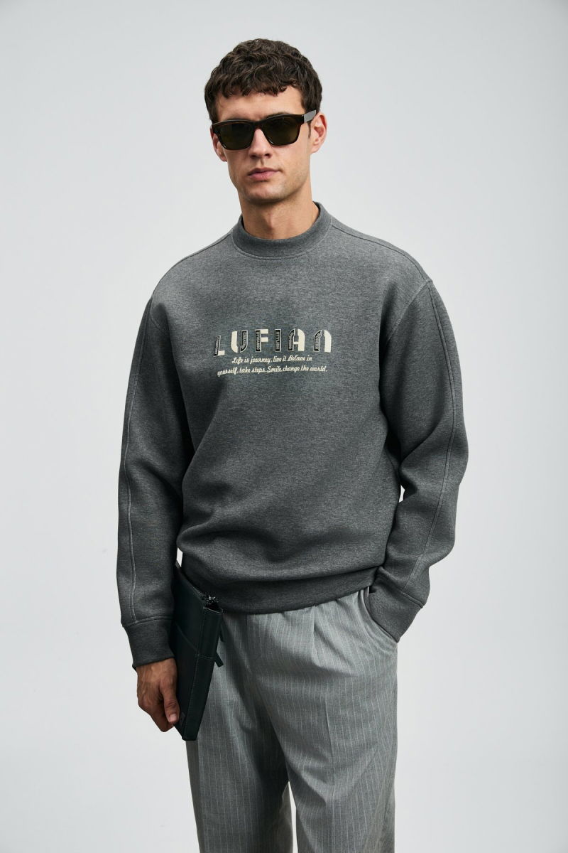 Lufian Erkek Oracle Sweatshirt 112030178 Antrasit - 2