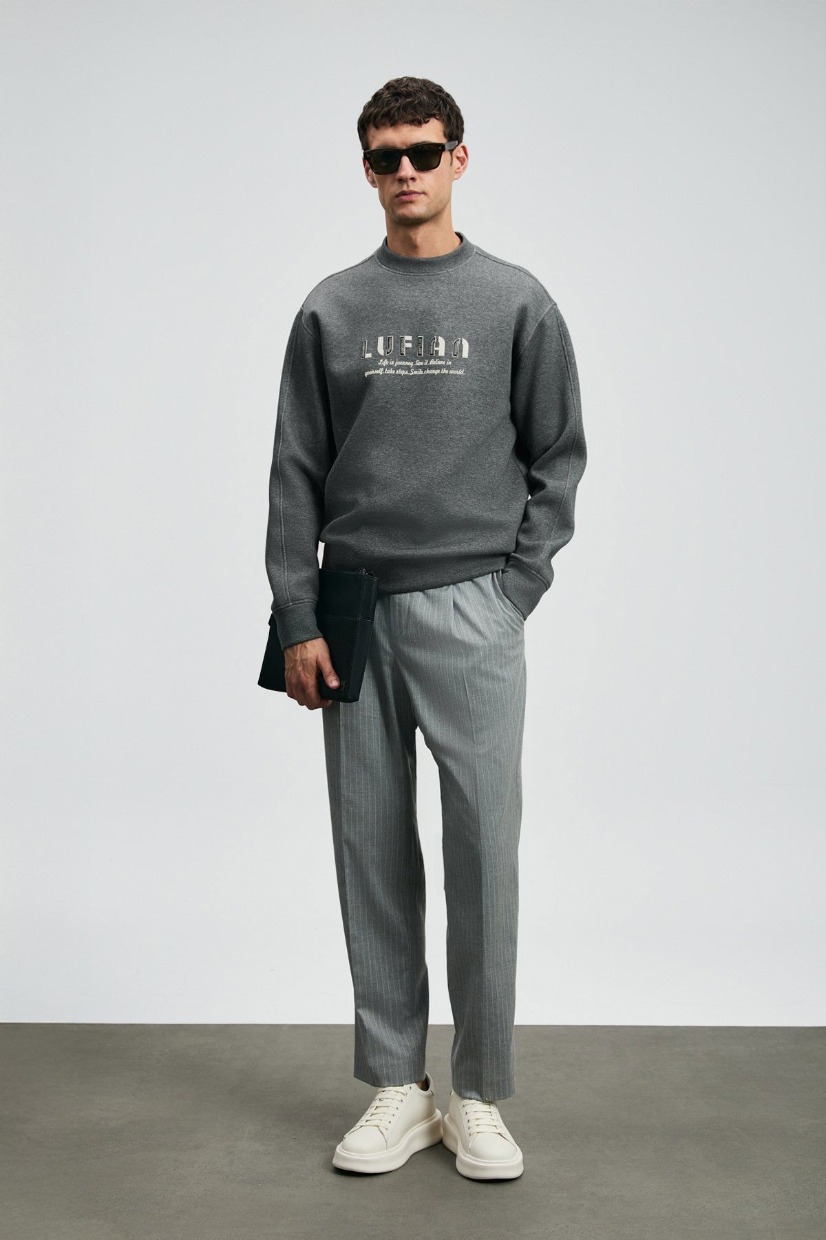 Lufian Erkek Oracle Sweatshirt 112030178 Antrasit - 3