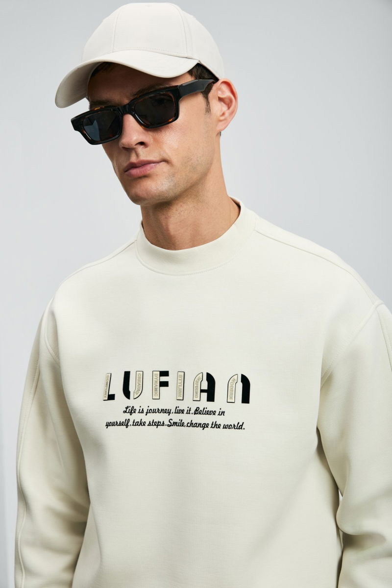 Lufian Erkek Oracle Sweatshirt 112030178 Kırık Beyaz - 3