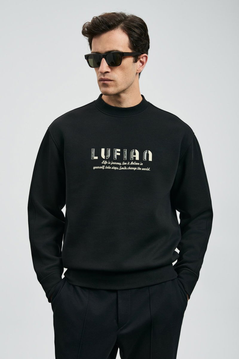 Lufian Erkek Oracle Sweatshirt 112030178 Siyah - 1