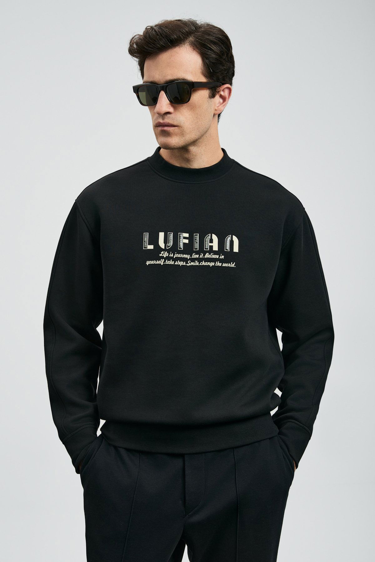 Lufian Erkek Oracle Sweatshirt 112030178 Siyah - 1